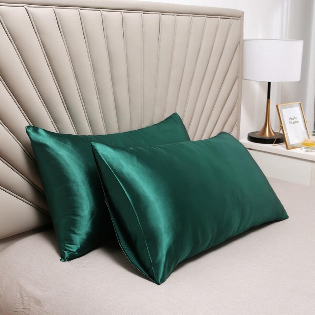 Bedroom Pillow Case Protector Simulated Silk Fabric Pillowcase Modern 48x74cm Luxurious Comfotable Solid Color