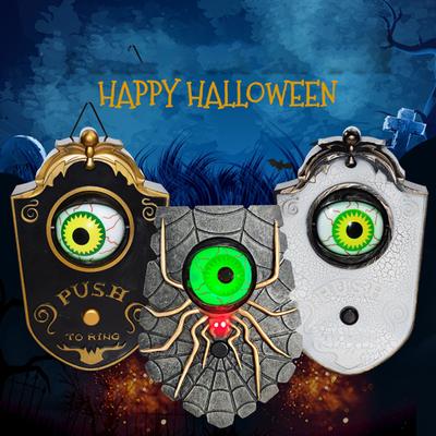 Jedno oko halloweenské ozdoby na zvonek zářící mluvící zvonek na zvonek závěsné ozdoby horor