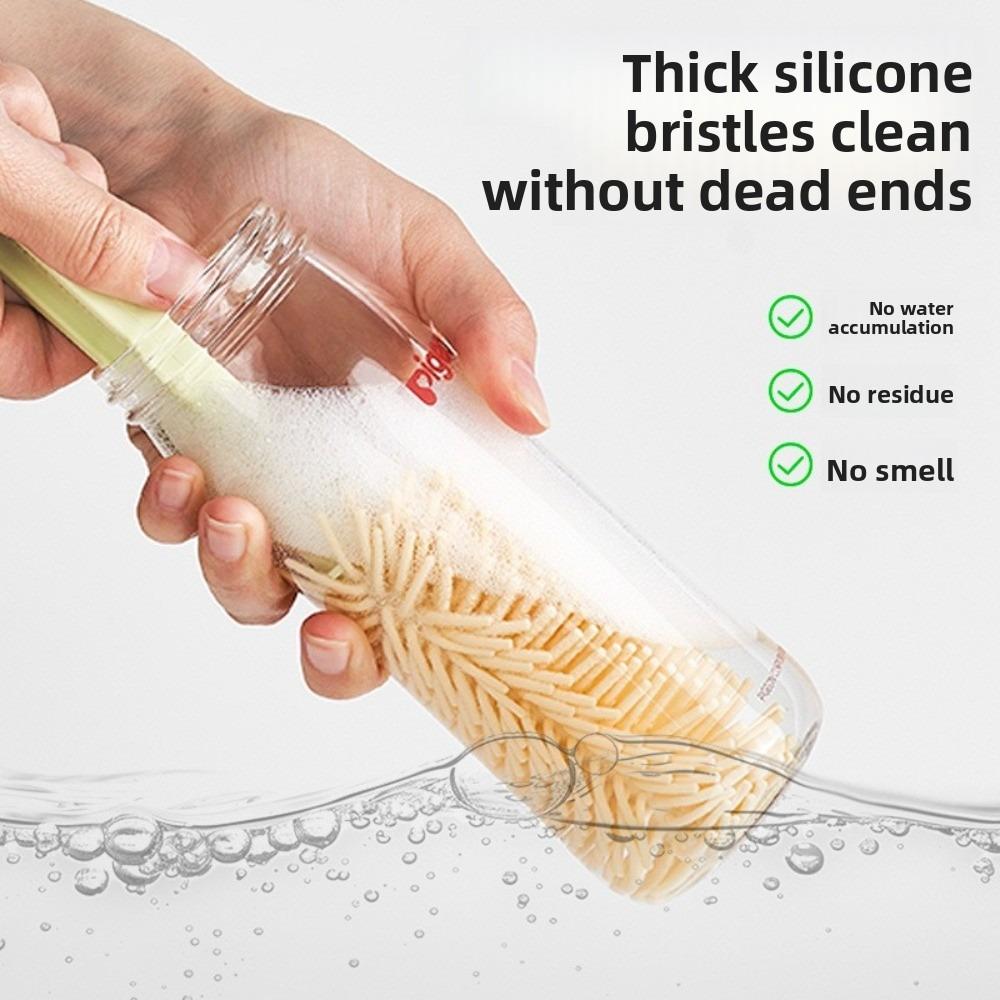 Soft Bristles Baby Bottle Brush Set Silicone Feeding Bottle Cleaners  Newborn Care