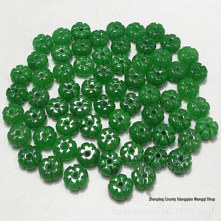 Green Jade 5*10mm Pumpkin Beads for DIY Jewelry Making