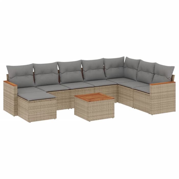 VidaXL Garden Lounge Set with Cushions 9 Pcs, Patio Sofas, Patio Furniture Set, Outdoor Furniture, Mix 3226255