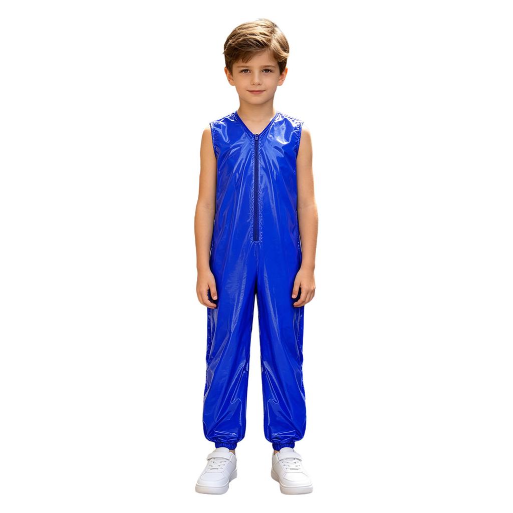 Kinder Jungen Mädchen Adaptiver Overall Wasserabweisende Windelüberzug Body Ärmellos Reißverschluss Elastische Beinöffnung Strampler für Pool Strand Schwimmen