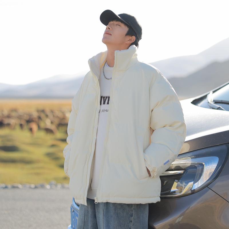 Men's 2025 Lambswool Cotton Padded Jacket - Velvet-Lined, Thick Stand Collar, Winter Warmth & Cold Protection