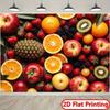 2D Flat Colorful Fruit Backdrop Summer Healthy Food Background Cloth