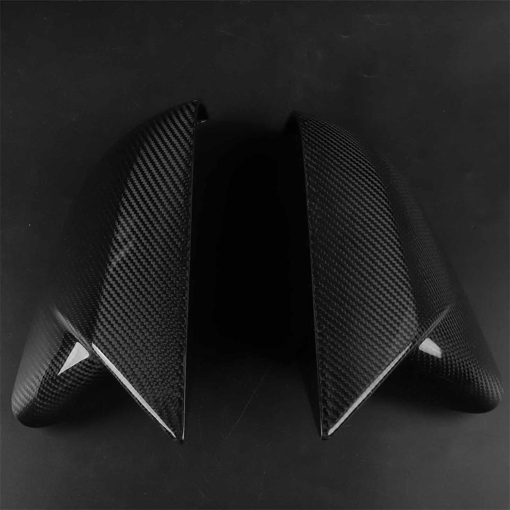 Carbon Fiber Side Mirror Cover Caps For Ford Mustang w/ LED Turn Signal 2015-17