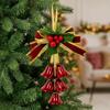 Metal Christmas Bell Pendant Velvet Bow Christmas Tree Bell Decoration  Xmas Party Home Decoration