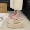 2025 Autumn New Mao Mao Shoes Women's Outer Wear Commuting Height Increase Versatile Thermal Cotton Shoes Lazy Doudou Shoes Single Shoes