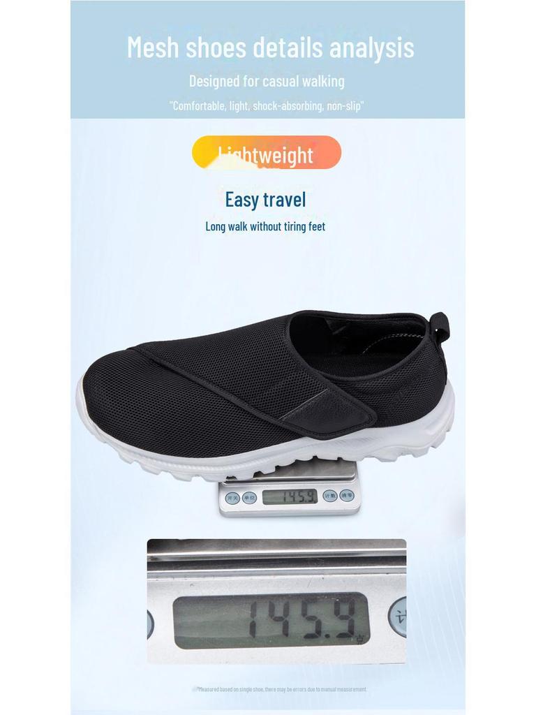 Große Sportschuhe mit Klettverschluss für breite oder geschwollene Füße – Laufschuhe mit weicher Sohle für Senioren, Männer und Frauen, Frühling/Sommer.