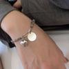 Braccialetto d'Argento Thailandese da Donna Vintage Geometrico Cuore Amore Fortunato Punk Gioielli 2023 Nuovo