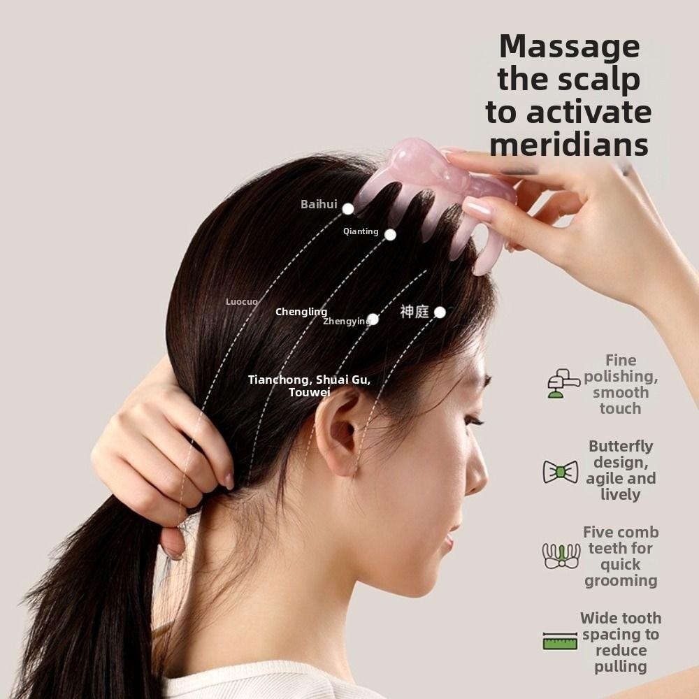 New Pink Massage Comb Multifunctional Blood Circulation Body Meridian Massage Anti-Static Scraping Scalp Massage Tool