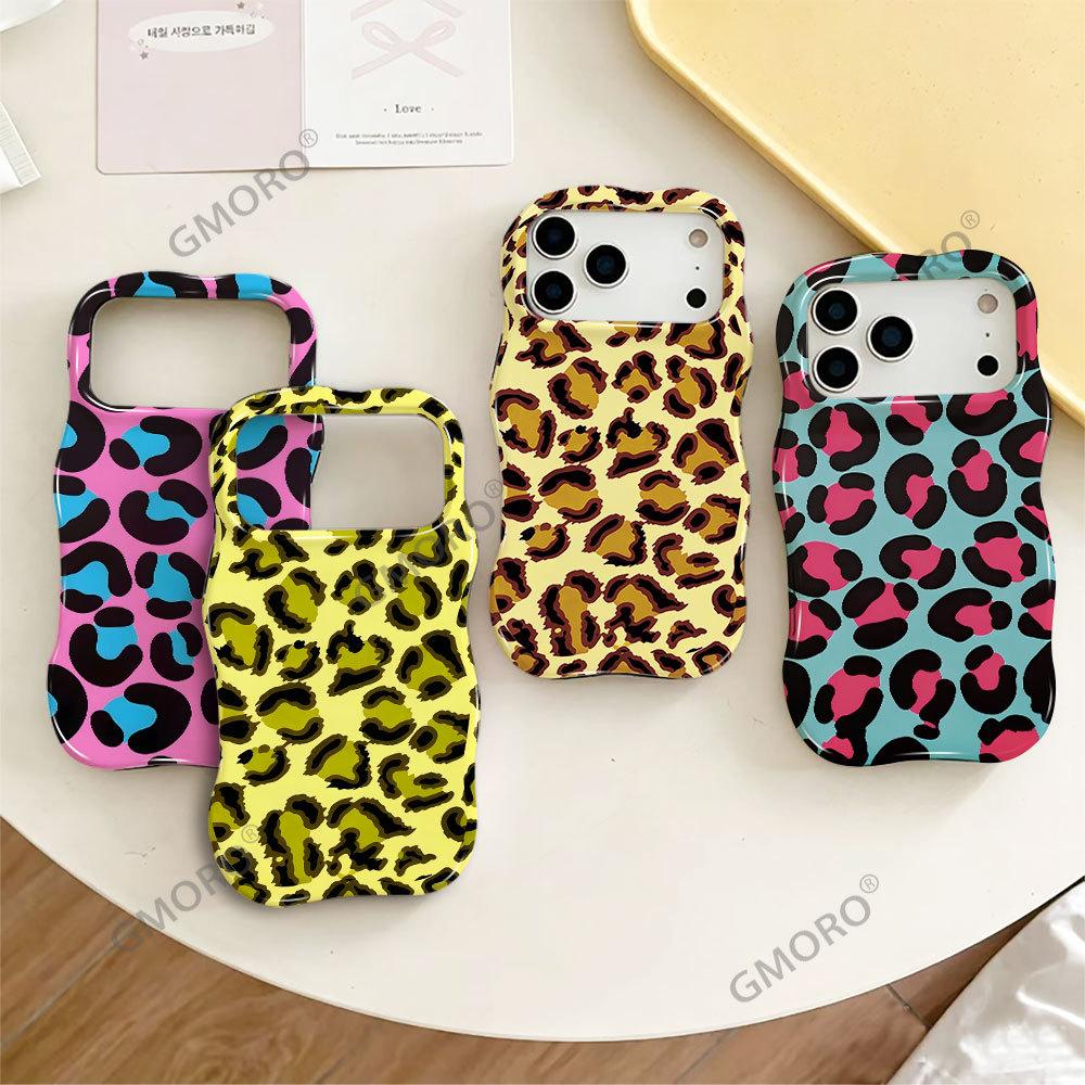 Wave film 2-in-1 mobile phone case Apple 16promax Amazon hot-selling contrasting leopard print iPhone17pm