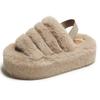 Fashion Versatile Fluffy Slippers for Women's Outward Wear 2025 Autumn and Winter New Indoor Home Cotton Mops