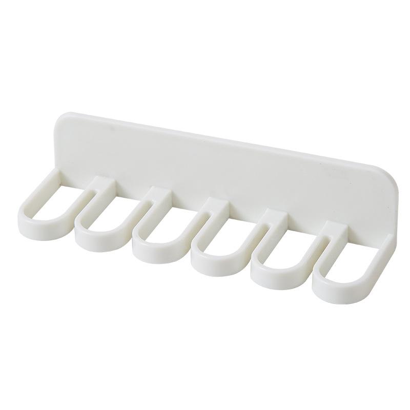 Multifunctional Toilet Bathroom Non-perforated Six holes Hook for Storage