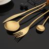 4Pcs White Gold Cutlery 18/10 Stainless Steel Dinnerware Set Spoon Fork Knife Western Home Silverware Tableware Set Supplies