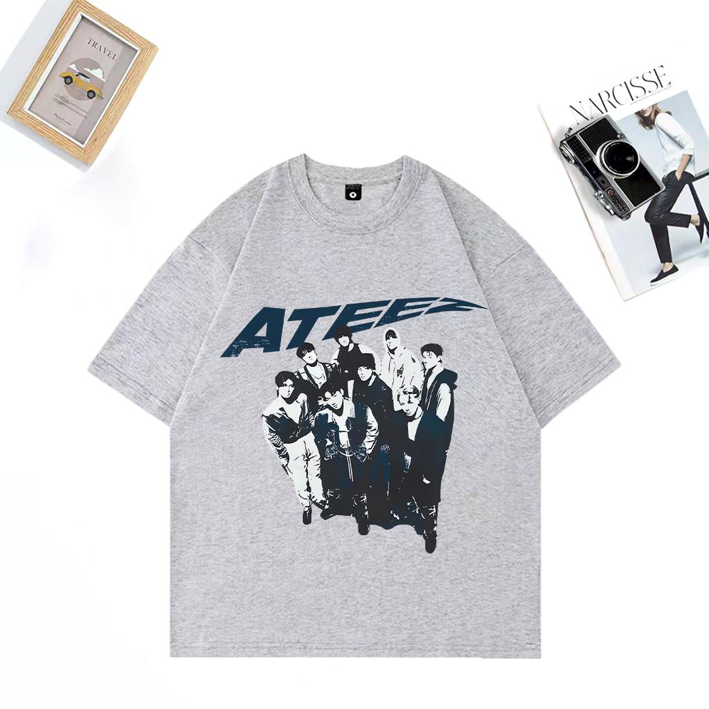Retro Ateez 2025 World Tour In Fantasy Vintage T Shirt Unisex WOMEN Fashion Oversized 100 Cotton Tshirts Short Sleeve Unisex Tees