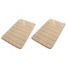 Set Of 2 NonSlip Bath Mats Quick Dry Rugs Polyester Carpet Easy To Clean Bathmat Machine Washable