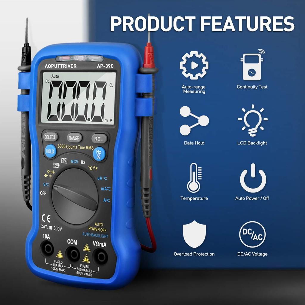 Digital Multimeter Auto Ranging TRMS Multimeter AP-39C