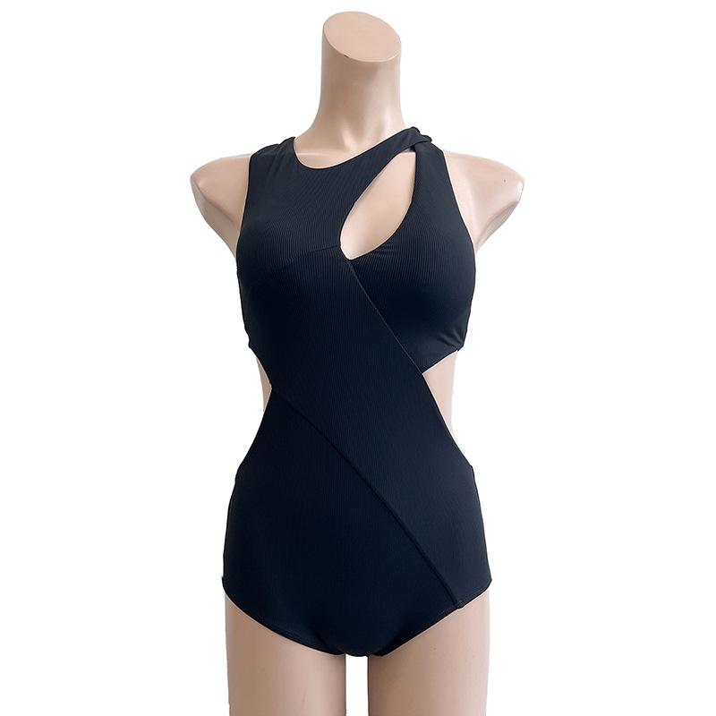 Internet Celebrity Hot Spring Vacation Black Sexy One-piece Bikini Small Breasts Gather Senior Sense Thin Swimsuit Female Explosion