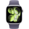 Apple Watch Series 11 GPS + Cellular - 42mm - Boîtier Silver Aluminium - Bracelet Purple Fog Sport Band - M/L