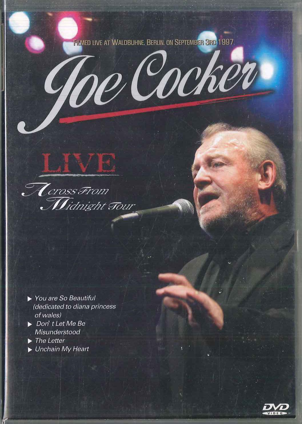 

DVD JOE COCKER - Live / Across From Midnight Tour NONE NOT ON LABEL South Kore Music Video Used