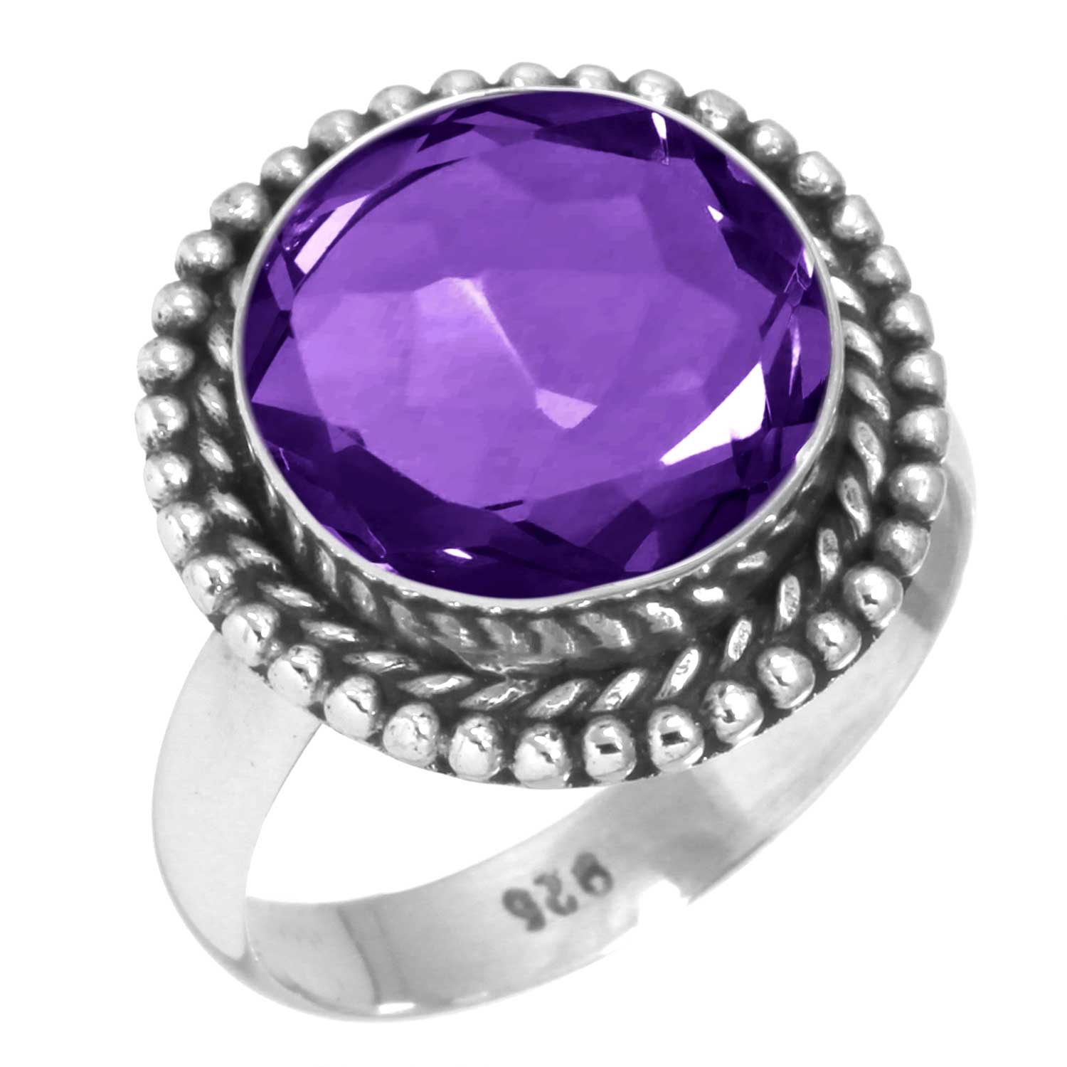 

Кольцо из стерлингового серебра 925 пробы Женское с драгоценным камнем Ручной работы Ювелирное изделие Рождественский подарок Аметист Сапфир Голубой топаз Цитрин Изумруд Иолит Перидот Рубин Викторианский 11 аметист