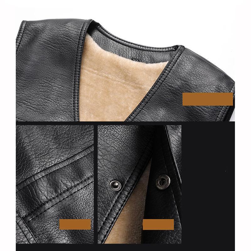 Winter Men Thick Warm Fleece Vest Coat Male V Neck Single Breasted Vest Casual Male Clothing Outerwear
