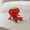 3D Printed Fruit Figure with Movable Joints, Collectible Articulated Red Strawberry Figurine for Home Office Executive Desk Decor