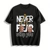 Vintage Skull Gesture Print Trendy T-Shirt Street Style Unisex Top Pure Cotton T-shirt