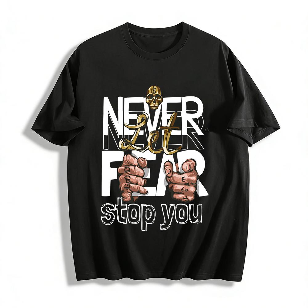 Vintage Skull Gesture Print Trendy T-Shirt Street Style Unisex Top Pure cotton T-shirt XXS