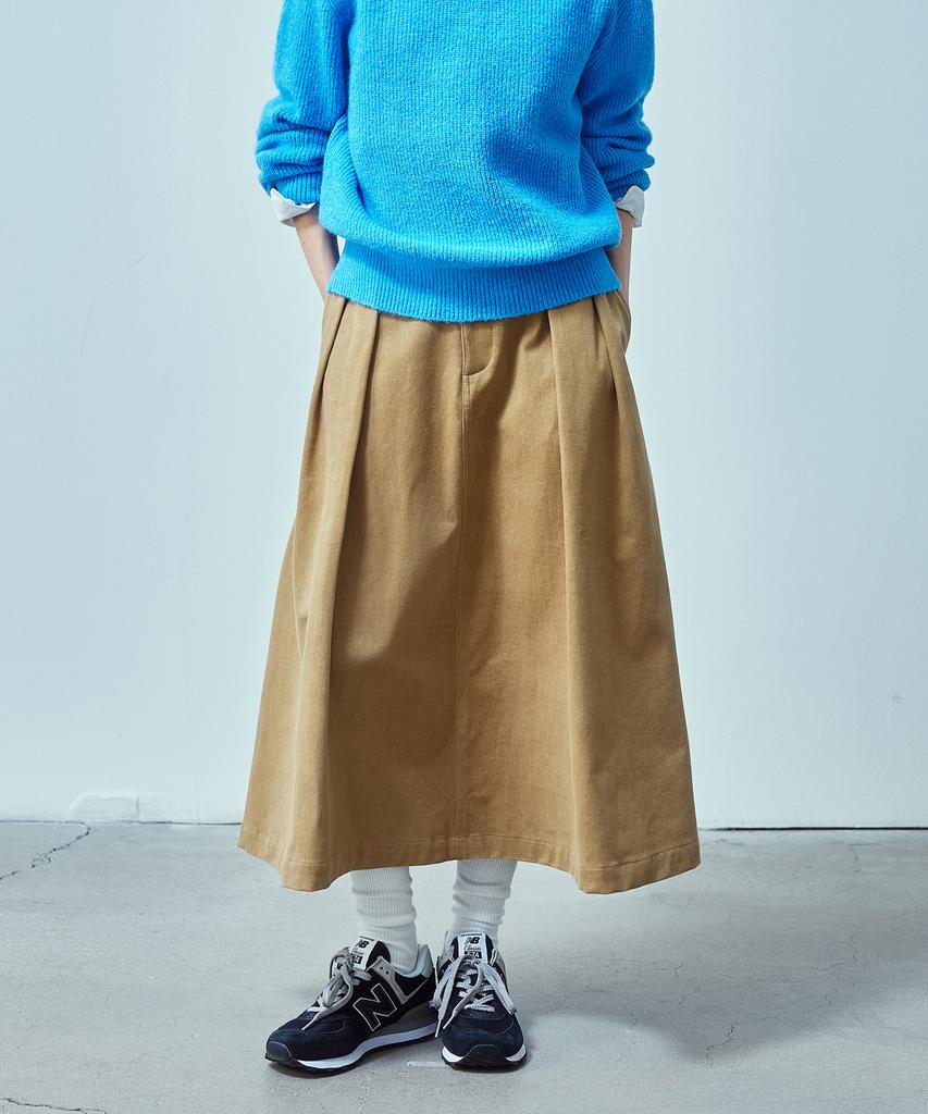 UNIFORM BRIDGE Chino Long Skirt(Womens) Beige