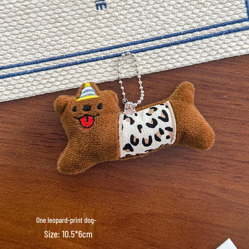 Cute Puppy Plush Keychain Ornament - Cartoon Figure Decoration for Bags or Gifts
