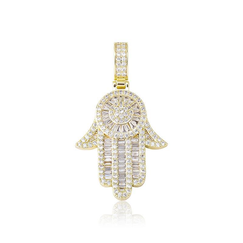 Men's Trendy Retro Fatima Hand Zircon Necklace
