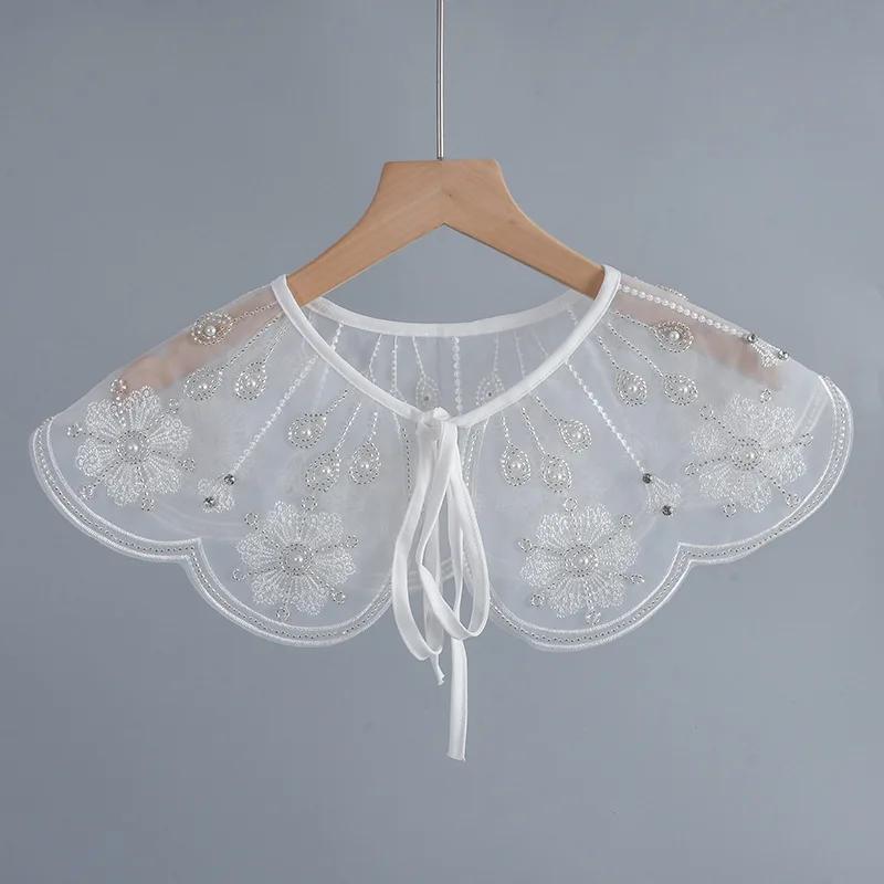 Sweet Shirt Detachable Collar Shawl for Women Small Scarf Decoration Female Blouse Tops Fake Collar Neck Shoulder Wraps