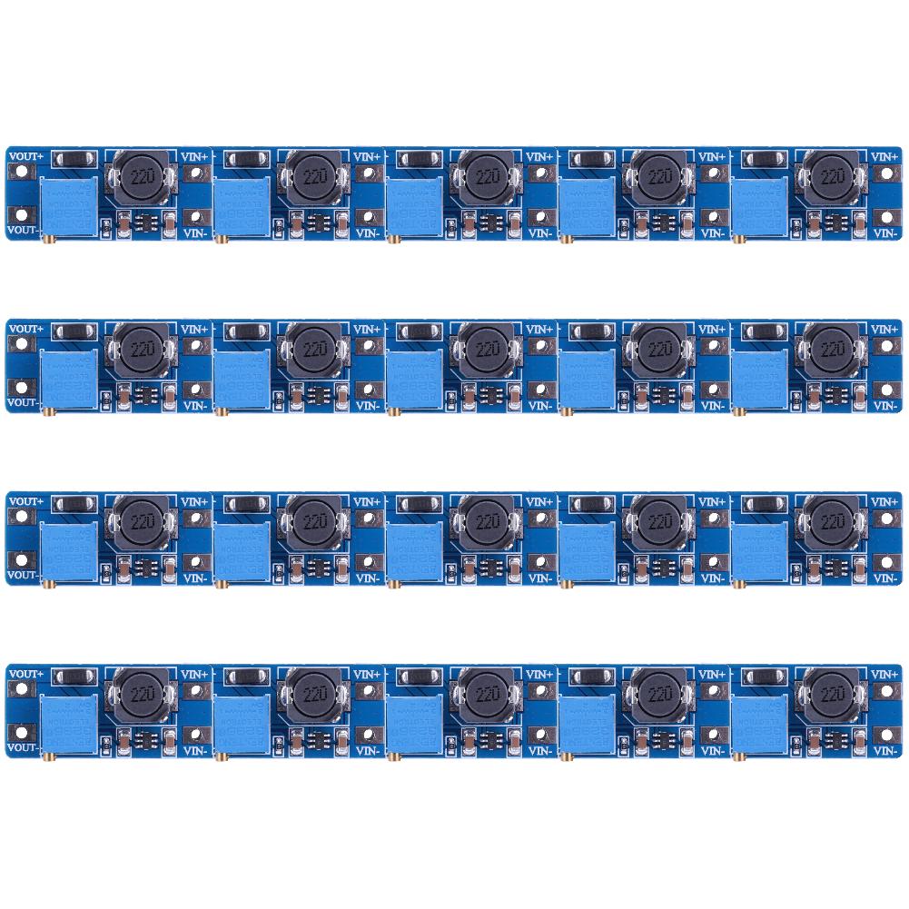 10PCS MT3608 Adjustable Step Up Converter Module DC-DC Booster Power Supply Module Voltage Regulator 2A Max 2V-24V To 5/9/12/28V