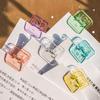 10pcs/package Transparent File Clip, Simple Fixed Long Tail Clip, Color Sealed Bill Clip