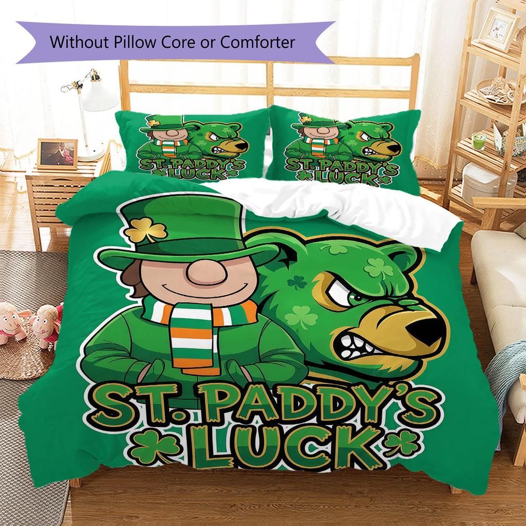 Unionbears Muster Bettwäsche Steppdecke Set Bettbezug Kissenbezug Heimdekoration Geburtstagsgeschenk (1 Bettbezug + 2 Kissenbezüge, ohne Füllung)