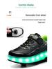 Kids' Luminous Roller Shoes: Four-Wheel Skates for Girls & Two-Wheel Retractable Skates for Boys