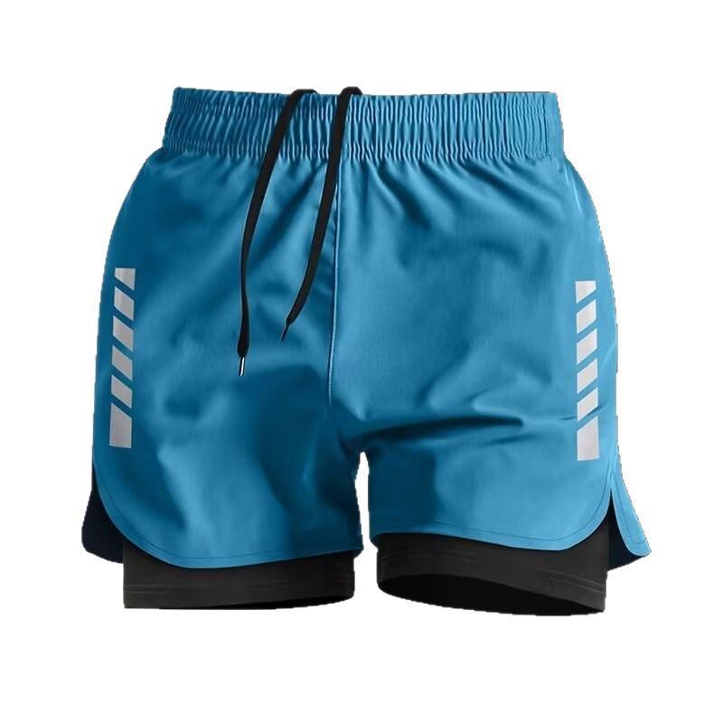 Mens Quick-Dry Board Shorts With Double-Layer Lining Surfing Swimming Running Beach Sports