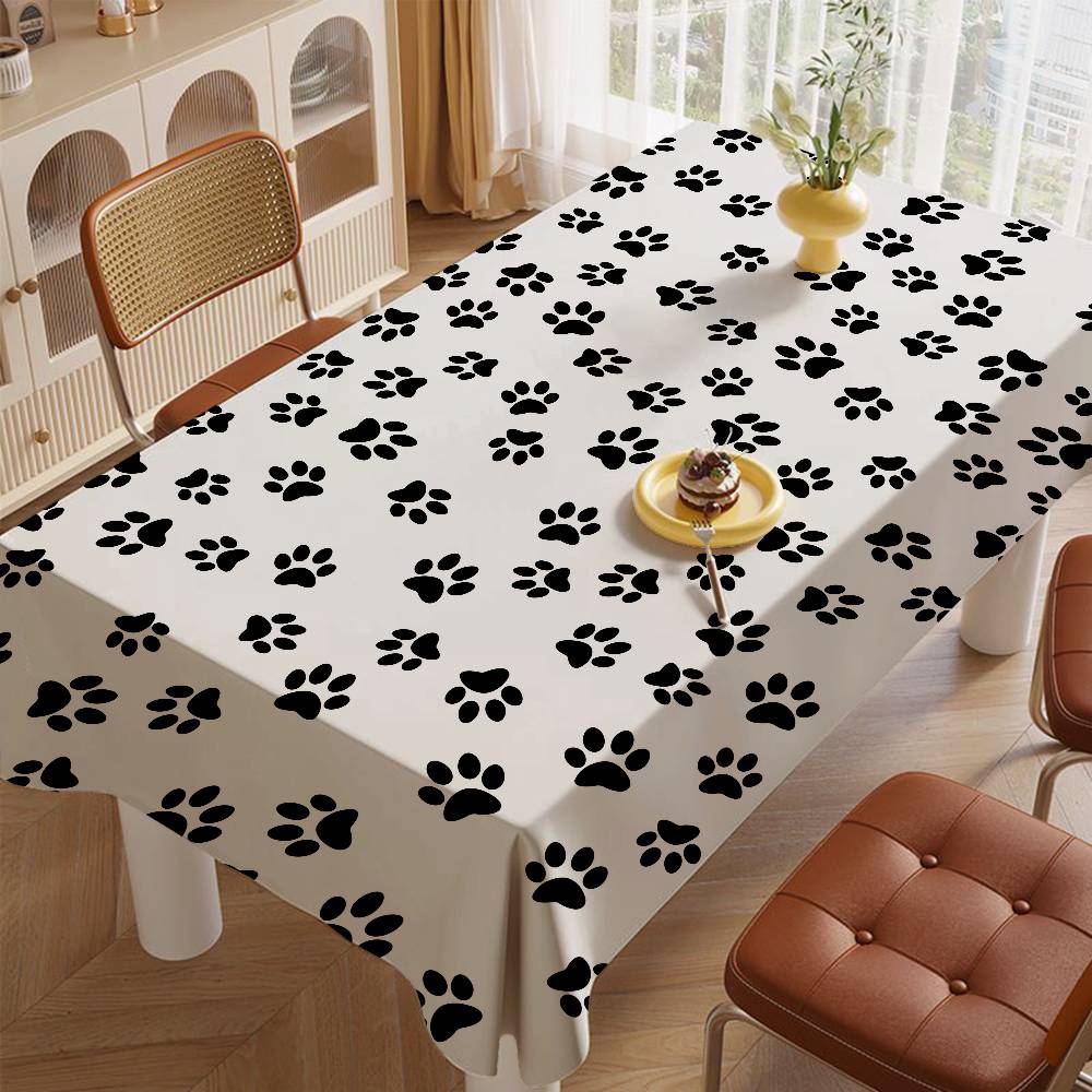 Dierenpootafdruk (Kat hond) Tafelkleed - Vlekbestendig, Wasbaar Polyester Voor Diners, Feesten & Bruiloften 100x140cm