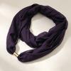 Solid Color Cylinder Magnetic Buckle Lazy Scarf Women Cotton Linen Texture Magnetic Neck Warmer Spring Autumn Versatile No-Tie Decorative Neck Gaiter