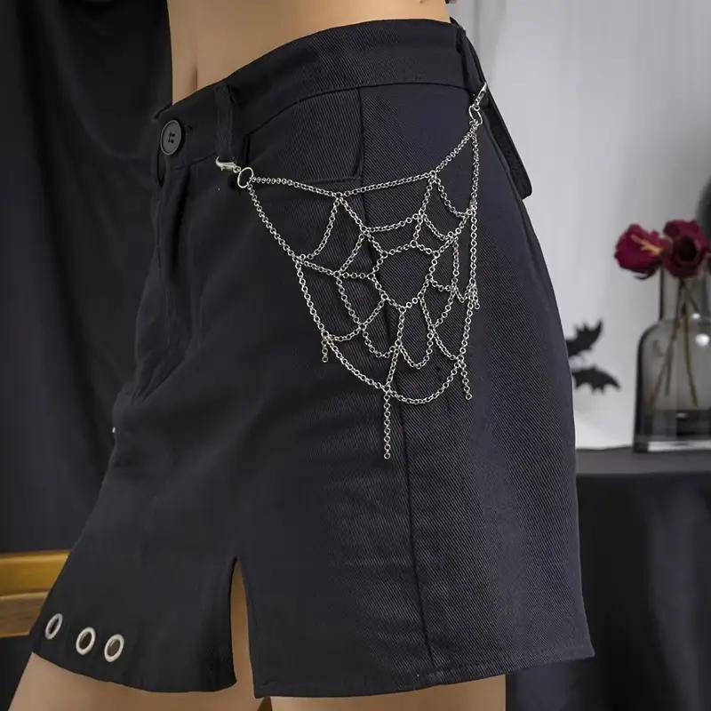 European and American Sweet Cool Style Chain Spider Web Pants Chain Dark Chain Waist Chain Body Chain Clothing Versatile