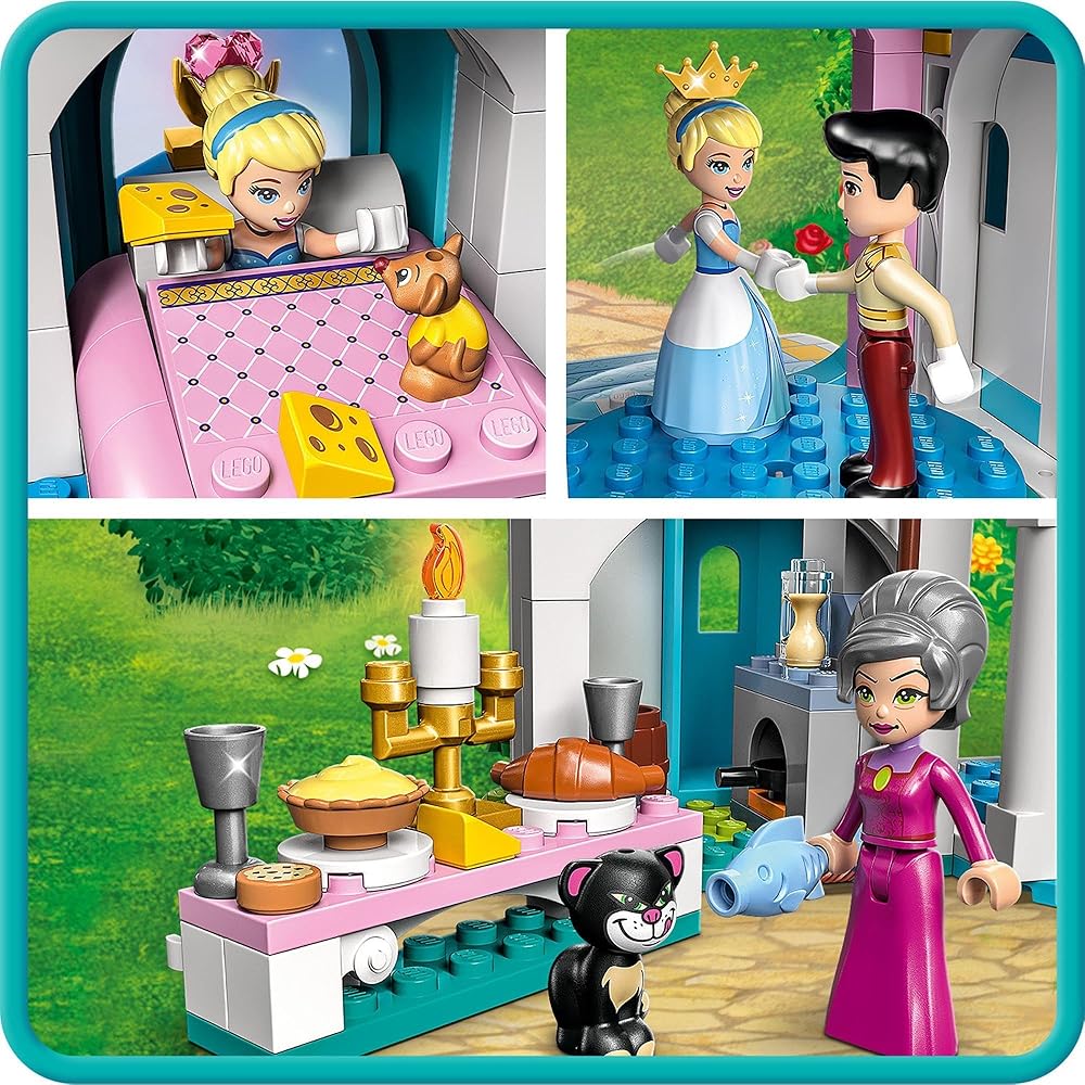 LEGO Disney Princess Cinderella and Prince Charming Castle Building Toy for Kids Ages 5-8 Educational Playset 43206