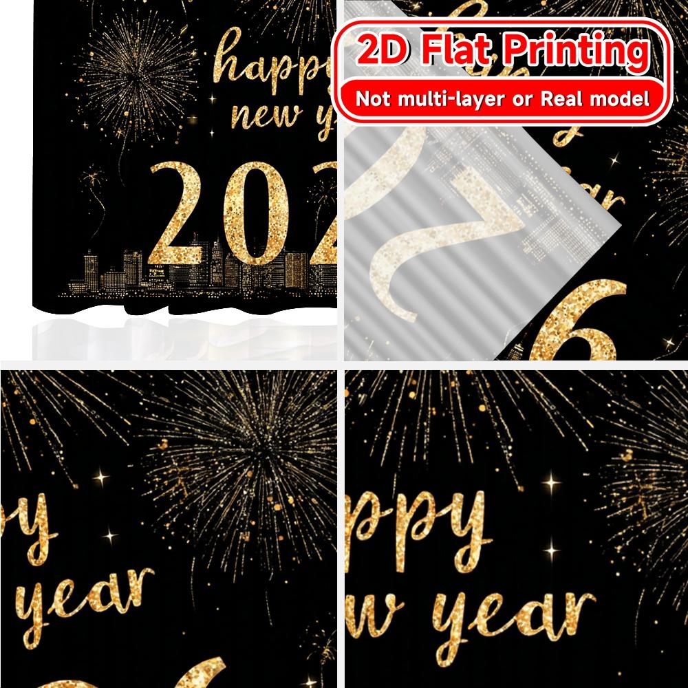 2D Flat Printing,2pcs 2026 Celebration(5) Popular Fashionable Curtains Polyester Curtains Gifts Suitable for Bedroom & Living