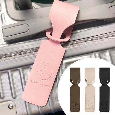 Etiqueta de bagagem em relevo de couro PU, etiqueta de bagagem, etiqueta de identificação de mala, suporte de endereço, etiqueta de bagagem, acessório de viagem