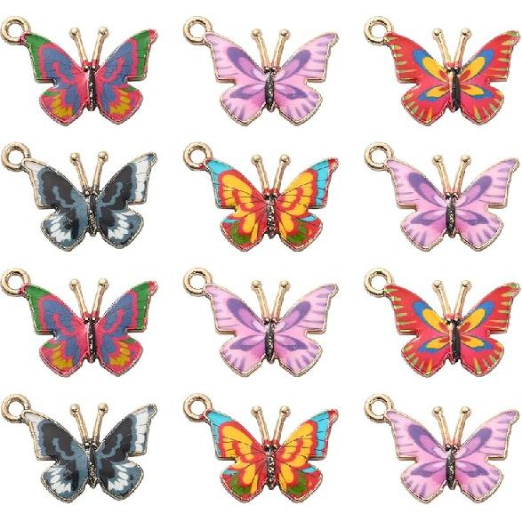 KitBeads 40pcs Enamel Rabbit Charms Mixed Styles Easter Bunny Charms Flower Printed Animal Bunny Rabbit Charms for Jewelry Making Bulk