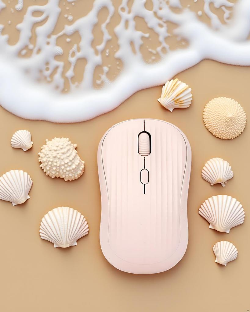 Wireless Bluetooth & 2.4GHz Quiet Mouse with 3 DPI Settings, USB Receiver, Type-C Rechargeable, Long Battery Life, Ergonomic Design, Stylish Striped