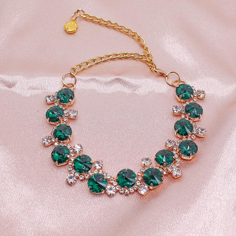 Dog Cat Collar Gold Chain Necklace Stainless Steel Adjustable Color Diamonds Collar for Small Medium Pets Cats Dogs Kitten Puppy