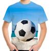 Summer Round Neck Football Pattern 3D Printed Top Fashionable Casual Short Sleeved Children's Boy T-shirts