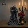 Dark Narrative Sculpture Gothic Faceless Lovers Figurine, Ghost Couple Sculpture, Mysterious Aesthetic Desk Ornament Desktop for Shelf Mantel