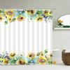 3D Flower Tulip Blossom Cactus Lavender Rose Shower Curtains Bathroom Curtain Frabic Waterproof Polyester Bath Curtain With Hook